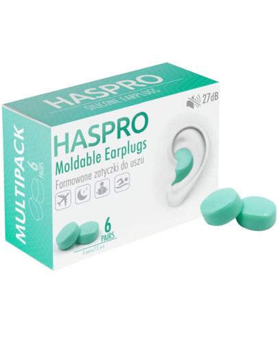 podgląd produktu Zatyczki do uszu formowane wielorazowe Haspro Moldable EarPlugs zielone 6 par