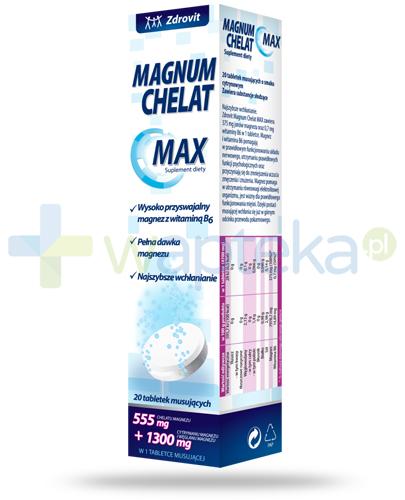 zdjęcie produktu Zdrovit Magnum Chelat Max 20 tabletek musujących