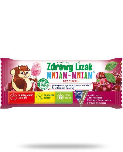 podgląd produktu Zdrowy lizak Mniam-Mniam 12 witamin i 2 minerały o smaku wiśniowym (łezka) 1 sztuka