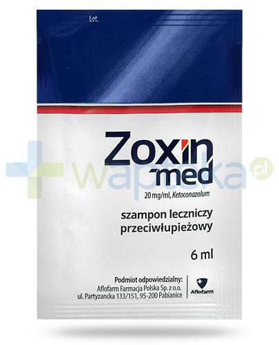 zdjęcie produktu Zoxin-Med, Ketoconazolum 20mg/ml, szampon leczniczy przeciwłupieżowy 6x 6 ml