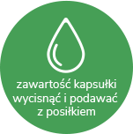 zawartość kapsułki wycisnąć i podać z posiłkiem